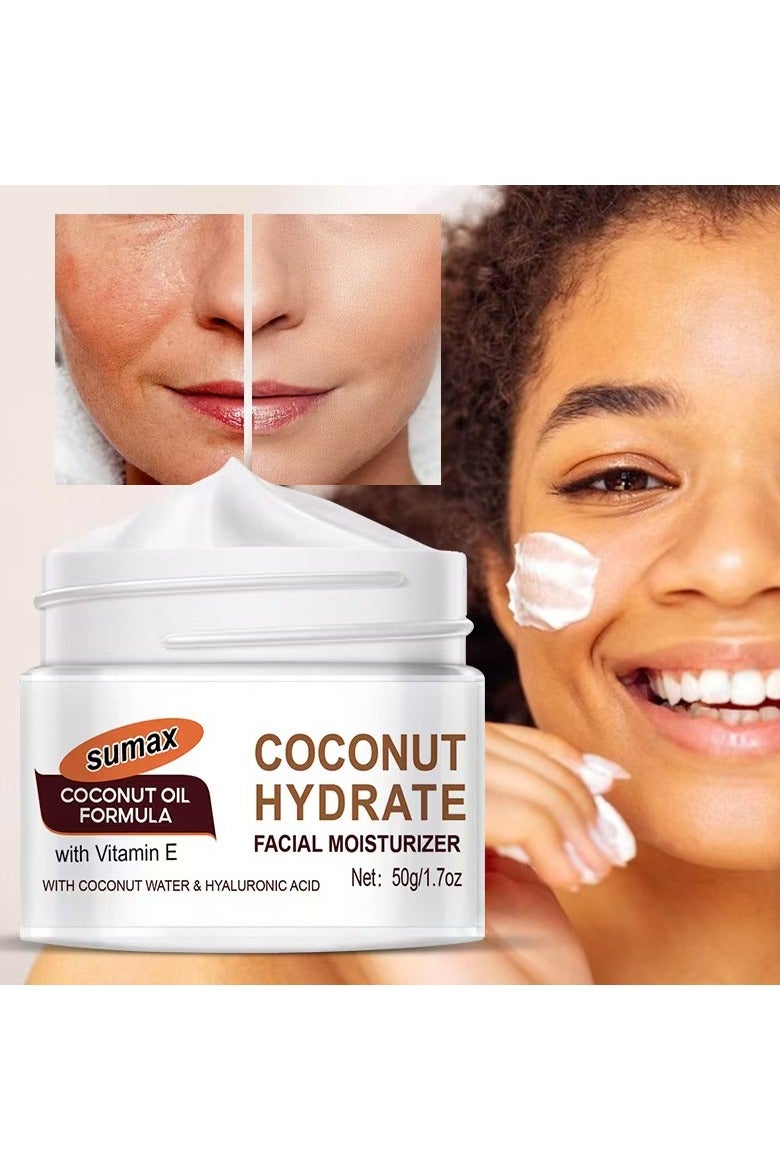 SUMAX Coconut Oil Formula Coconut Water Face Moisturizer, 1.7 Ounce Jar - Image 2