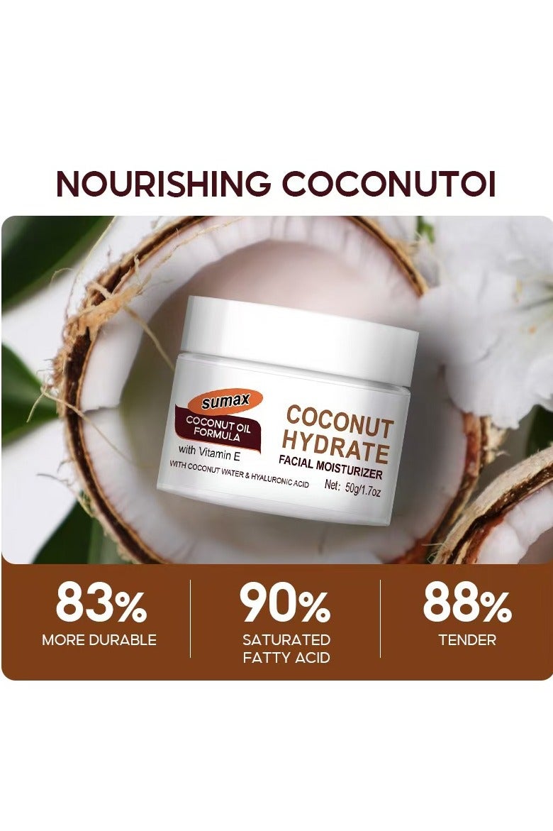 SUMAX Coconut Oil Formula Coconut Water Face Moisturizer, 1.7 Ounce Jar - Image 3