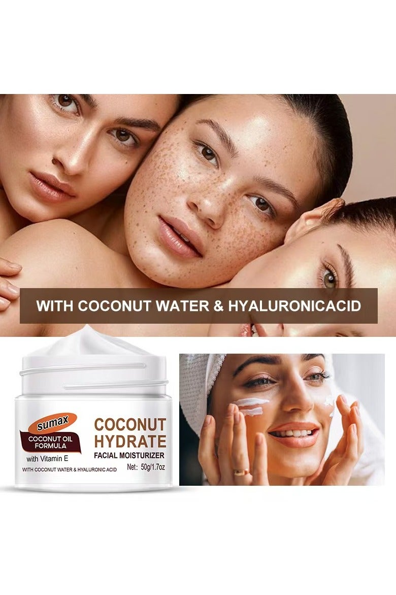 SUMAX Coconut Oil Formula Coconut Water Face Moisturizer, 1.7 Ounce Jar - Image 5