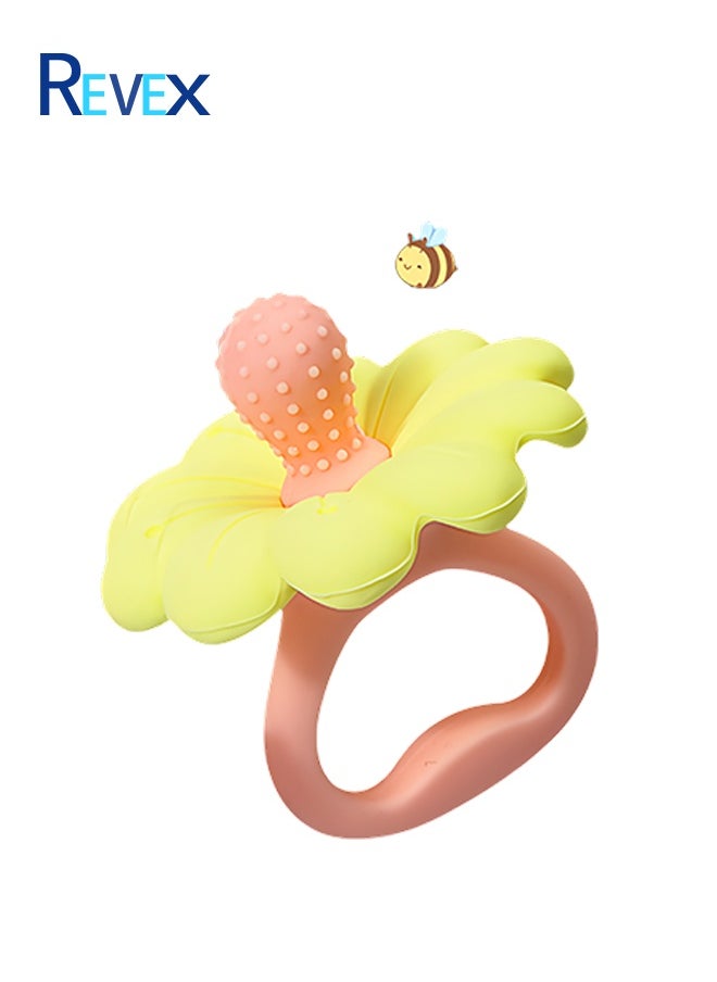 REVEX Baby Teething Toys for 0-6 6-12 Month, 100% Food Grade Silicone Teether Ring, Flower Baby Chew Toy  - Image 3