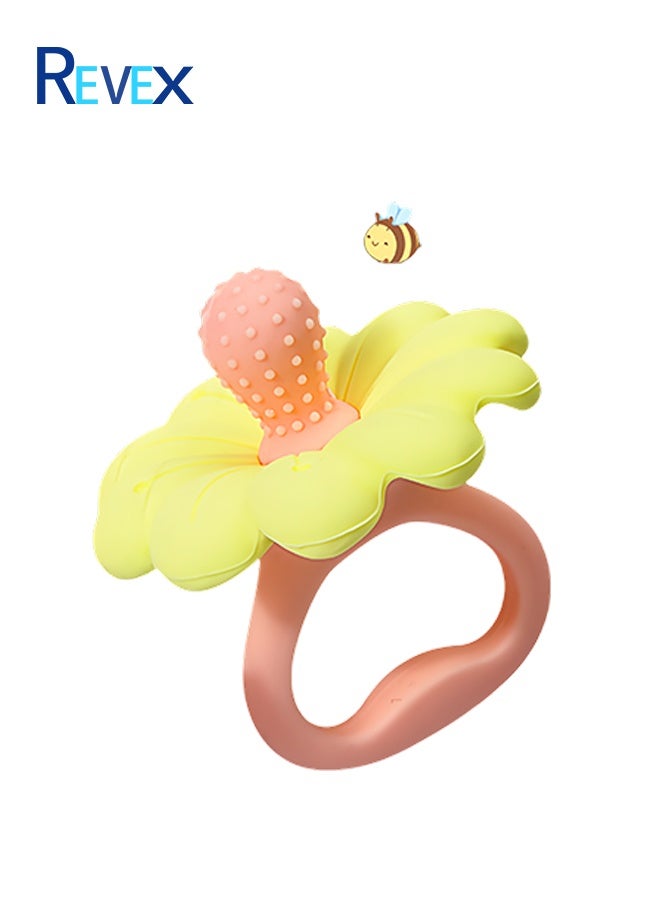 ريفيكس الطفل التسنين لعب ل 0-6 6-12 شهر ، 100% الغذاء الصف سيليكون عضاضة حلقة ، زهرة الطفل مضغ لعبة - Image 3