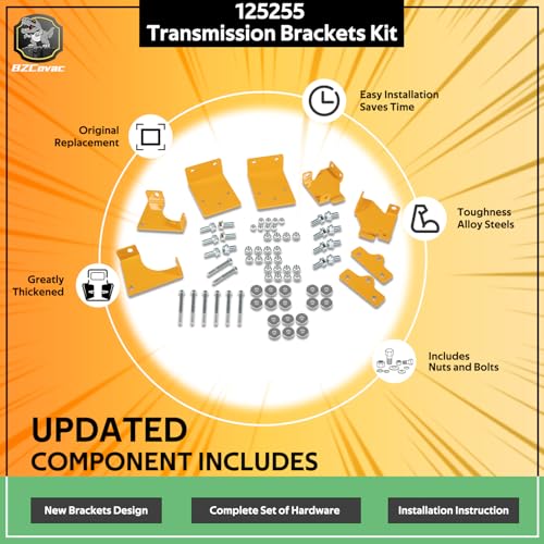 Bzcovac Upgraded 125255 Hydro Transmission Brackets Kit for Hustler Zero-Turn Mowers - New Thicker Brackets with Hardware, Includes 552564, 552565, 552566, 552567, OE Replacement Service Kit - Image 3