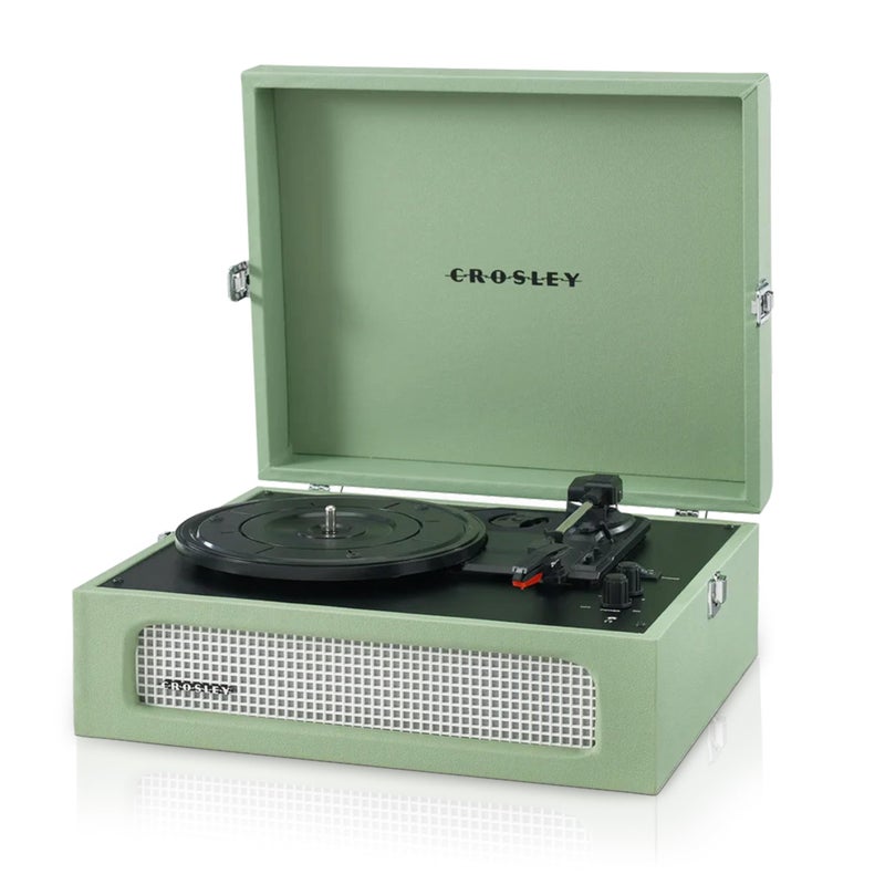 Crosley Voyager Portable Turntable - Bluetooth Record Player, 3-Speed Suitcase Vinyl Player, Home Turntables for Vinyl Records, Built in Stereo Speakers & Bluetooth Receiver, AUX Input, Sage - Image 1
