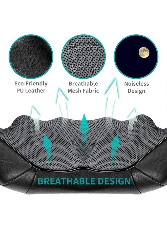 Arabest Neck Back Massager, Shoulder Massager with Heat, Deep Tissue 3D Kneading Pressure Shiatsu Electric Massage for Muscle Pain for Office Chair Car & Home Use (Black)  - Image 4