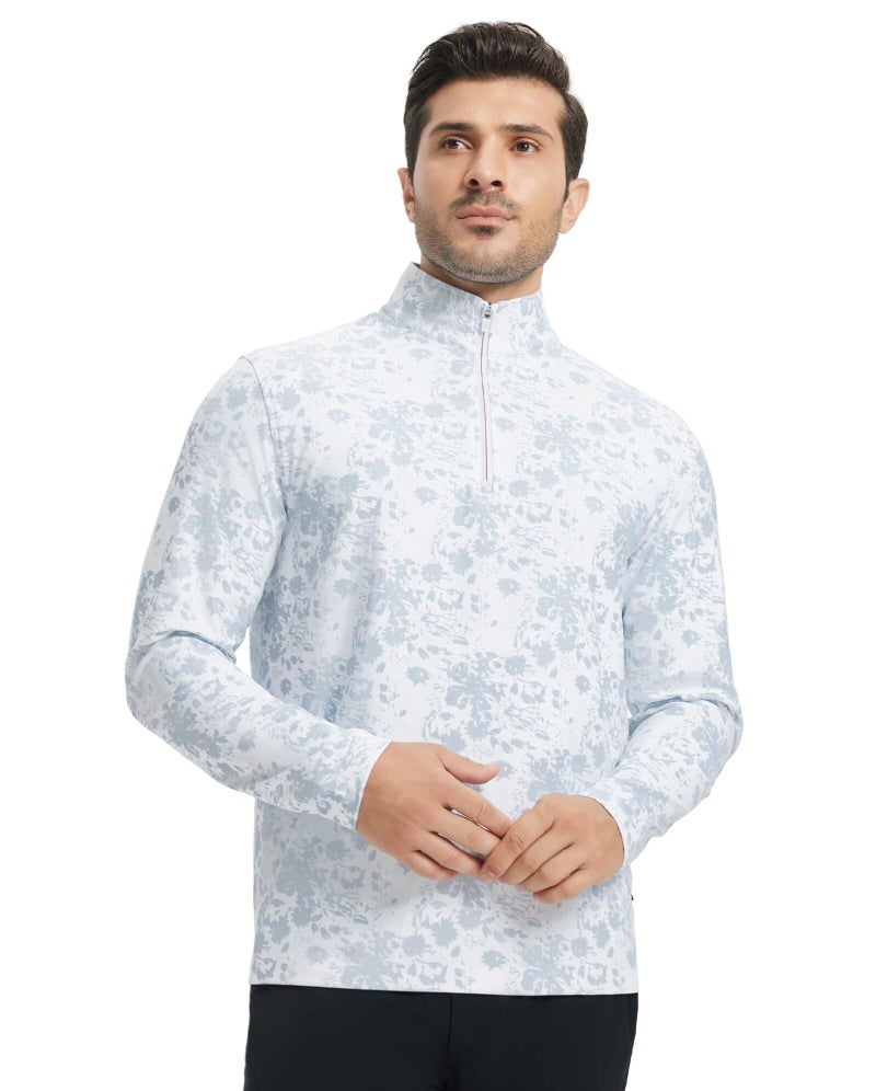 M MAELREG Quarter Zip Pullover Men Performance Dry Fit Heather Midlayer Casual Sports Golf Sweatshirts for Men - Image 2