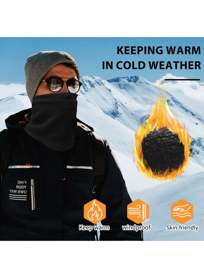 Beurlike Winter Neck Warmer Gaiters for Men Women Windproof Thermal Fleece Ski Face Mask Cover Neck Scarf for Cold Weather, Black, One size - Image 3