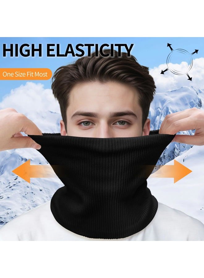 Beurlike Winter Neck Warmer Gaiters for Men Women Windproof Thermal Fleece Ski Face Mask Cover Neck Scarf for Cold Weather, Black, One size - Image 4