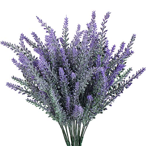 GTIDEA 4pcs Artificial Flowers Flocked Plastic Lavender Bundle Fake Plants Wedding Bridle Bouquet Indoor Outdoor Home Kitchen Office Table Centerpieces Arrangements Christmas Decor - Image 1