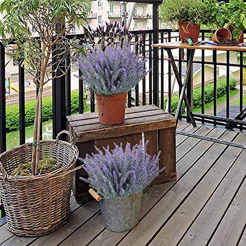 GTIDEA 4pcs Artificial Flowers Flocked Plastic Lavender Bundle Fake Plants Wedding Bridle Bouquet Indoor Outdoor Home Kitchen Office Table Centerpieces Arrangements Christmas Decor - Image 5