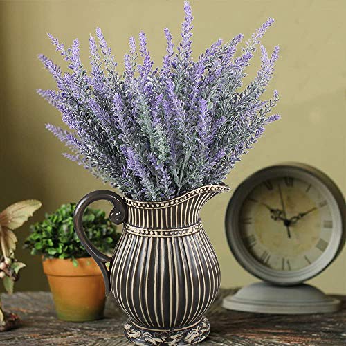 GTIDEA 4pcs Artificial Flowers Flocked Plastic Lavender Bundle Fake Plants Wedding Bridle Bouquet Indoor Outdoor Home Kitchen Office Table Centerpieces Arrangements Christmas Decor - Image 2
