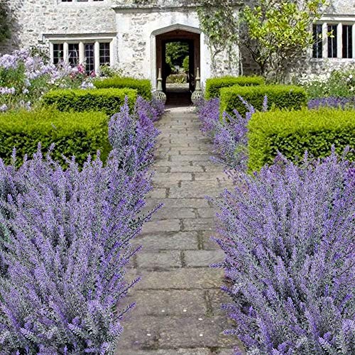 GTIDEA 4pcs Artificial Flowers Flocked Plastic Lavender Bundle Fake Plants Wedding Bridle Bouquet Indoor Outdoor Home Kitchen Office Table Centerpieces Arrangements Christmas Decor - Image 3