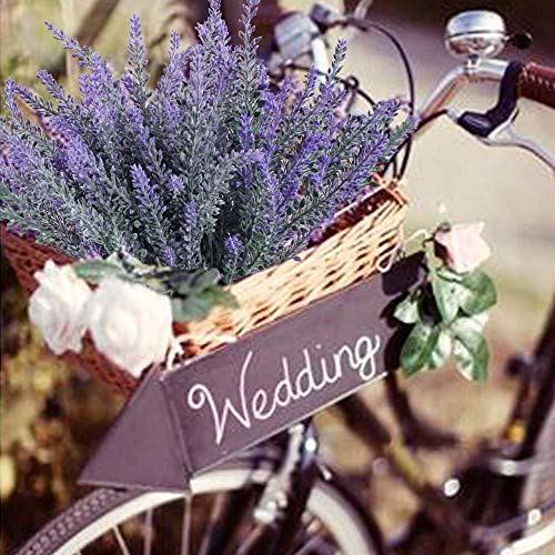 GTIDEA 4pcs Artificial Flowers Flocked Plastic Lavender Bundle Fake Plants Wedding Bridle Bouquet Indoor Outdoor Home Kitchen Office Table Centerpieces Arrangements Christmas Decor - Image 4