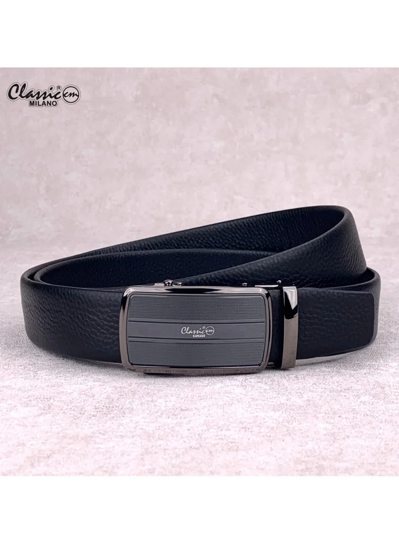 Classic Milano Classic Milano Genuine Leather Belt for Men, Formal Dress Belt with Automatic Ratchet Buckle, Men's Belt for Office Wear with Gift Box