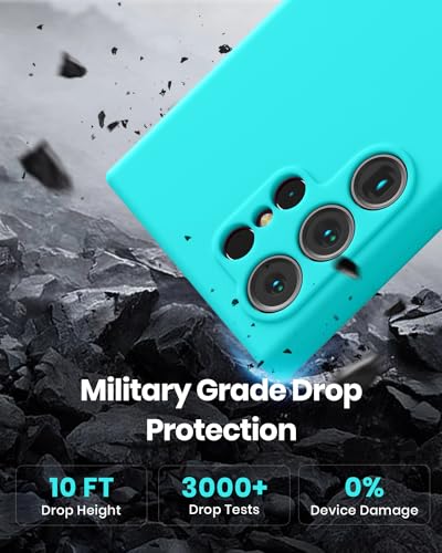 CUZMIGO for Samsung Galaxy S24 Ultra Silicone Case, Slim Fit Premium Liquid Silicone Shockproof Phone Cover, Upgraded Camera Protection and Microfiber Lining, Glacier Blue - Image 5