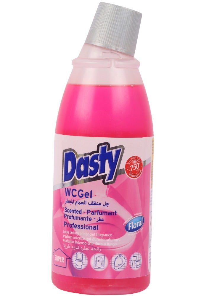 Dasty Toilet Cleaner And Freshener With Floral Scent, Removes Limescale Deposits With Each Flush And Disinfects Under The Rim, Italian-Made, 750 ml.