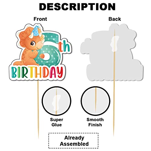 Festiko® Dino Theme Birthday Decoration,Dino Birthday Party Number Cake Topper,Dinosaur Party Decorations for Kids,Kids Birthday Decoration Item Six Number Cake Topper - Image 3
