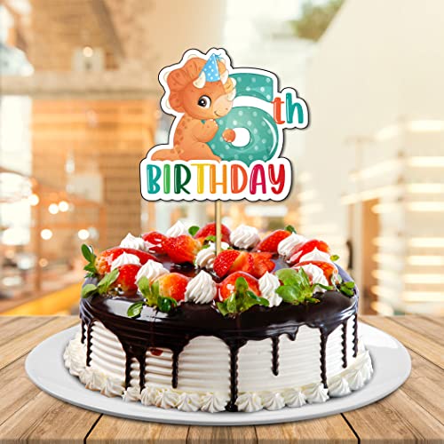 Festiko® Dino Theme Birthday Decoration,Dino Birthday Party Number Cake Topper,Dinosaur Party Decorations for Kids,Kids Birthday Decoration Item Six Number Cake Topper - Image 4