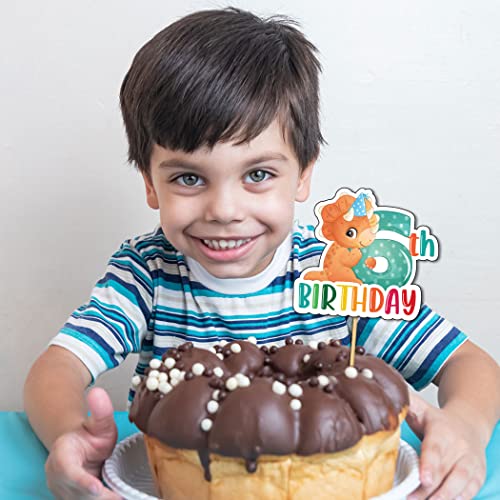 Festiko® Dino Theme Birthday Decoration,Dino Birthday Party Number Cake Topper,Dinosaur Party Decorations for Kids,Kids Birthday Decoration Item Six Number Cake Topper - Image 5
