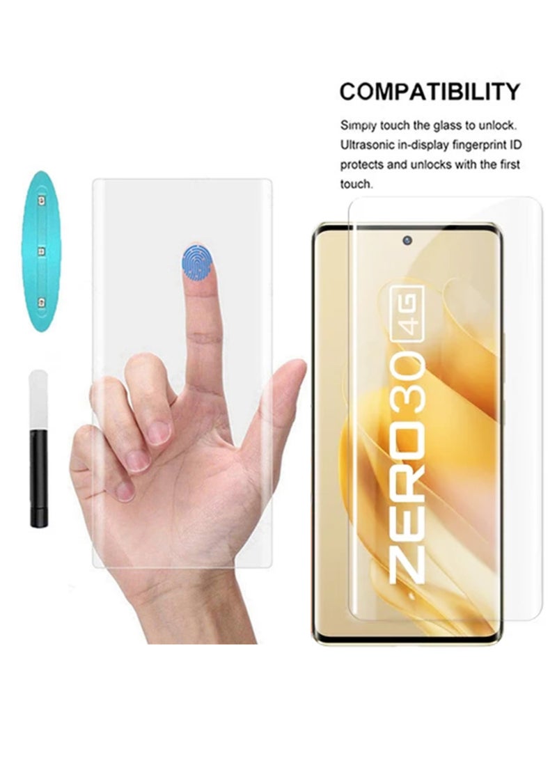 Generic - Infinix Zero 30 4G Screen Protector – UV Liquid Glue Full Screen Edge to Edge Tempered Glass Screen Protector, High Transparency, Delicate Touch, Anti-Explosion, Smooth Arc Edges. - Image 1