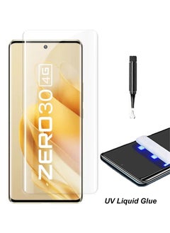 Infinix Zero 30 4G Screen Protector – UV Liquid Glue Full Screen Edge to Edge Tempered Glass Screen Protector, High Transparency, Delicate Touch, Anti-Explosion, Smooth Arc Edges.