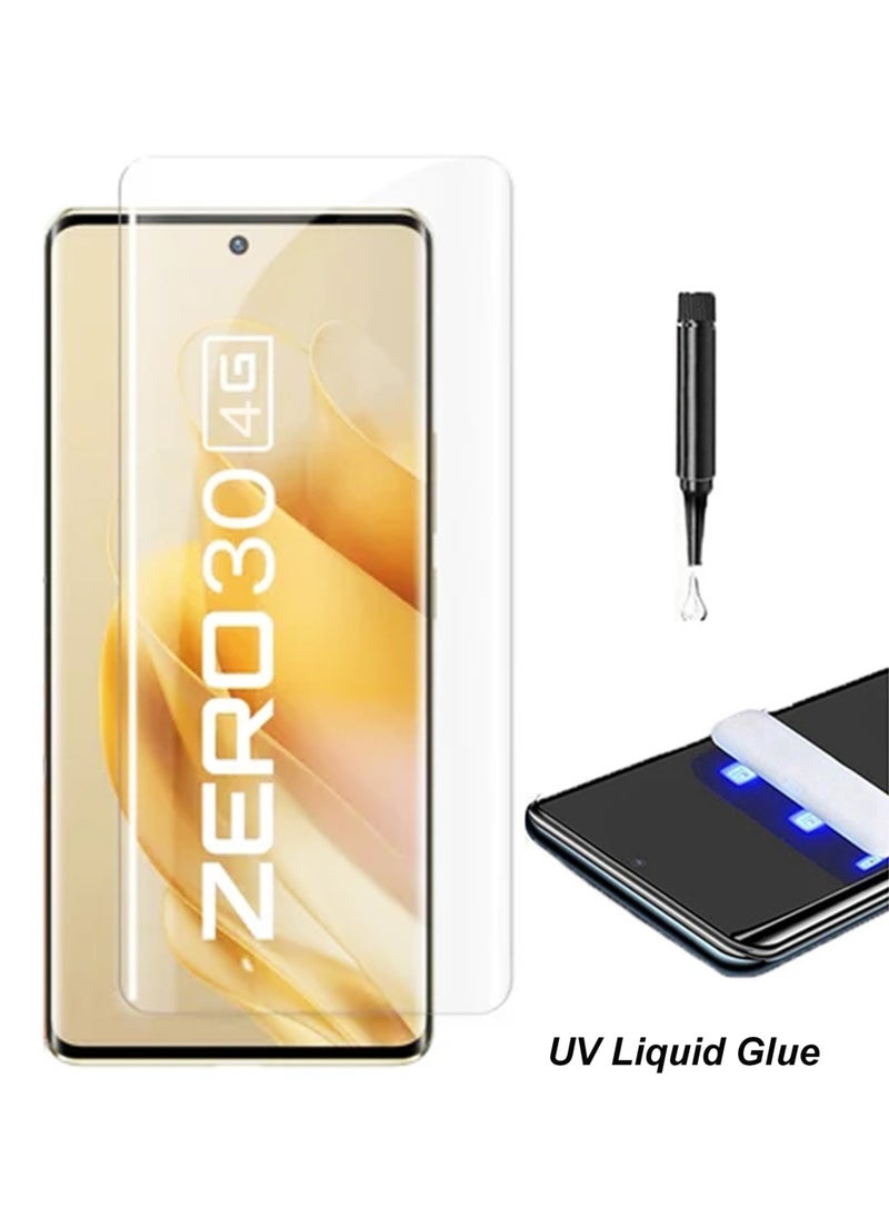 Generic - Infinix Zero 30 4G Screen Protector – UV Liquid Glue Full Screen Edge to Edge Tempered Glass Screen Protector, High Transparency, Delicate Touch, Anti-Explosion, Smooth Arc Edges. - Image 1