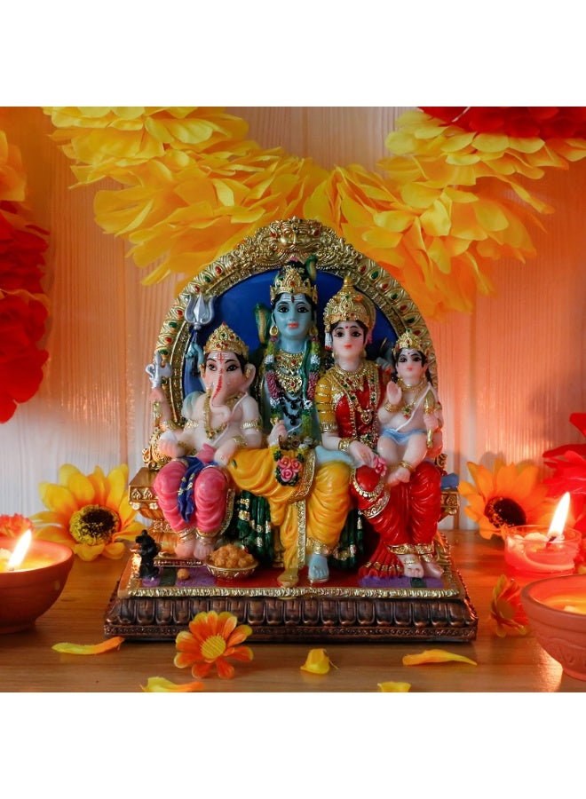 alikiki Hindu God Shiva Family Statue - 6.9" H Murti Shiva Family Diwali Gift Pooja Item Puja Gifts for Indian Friends Family Home Temple Office Mandir Altar Shine Yoga Meditation Room Decor - Image 4