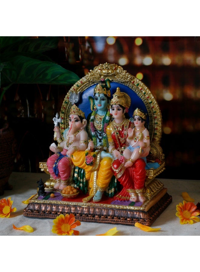 alikiki Hindu God Shiva Family Statue - 6.9" H Murti Shiva Family Diwali Gift Pooja Item Puja Gifts for Indian Friends Family Home Temple Office Mandir Altar Shine Yoga Meditation Room Decor - Image 5