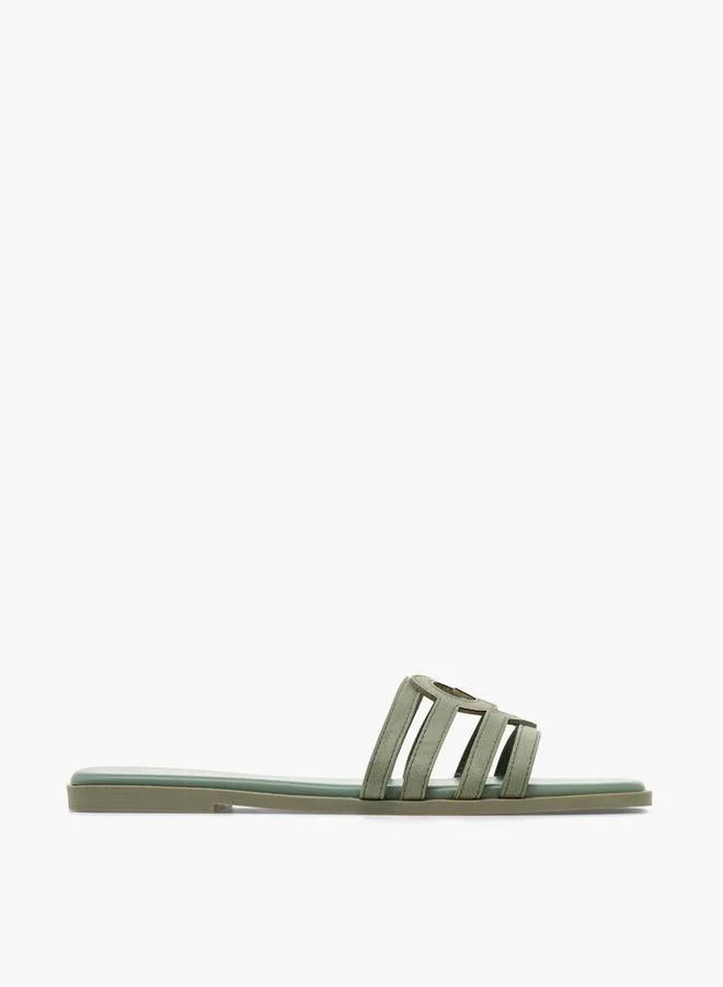 سيليست Women Suede Strappy Slip-On Sandals