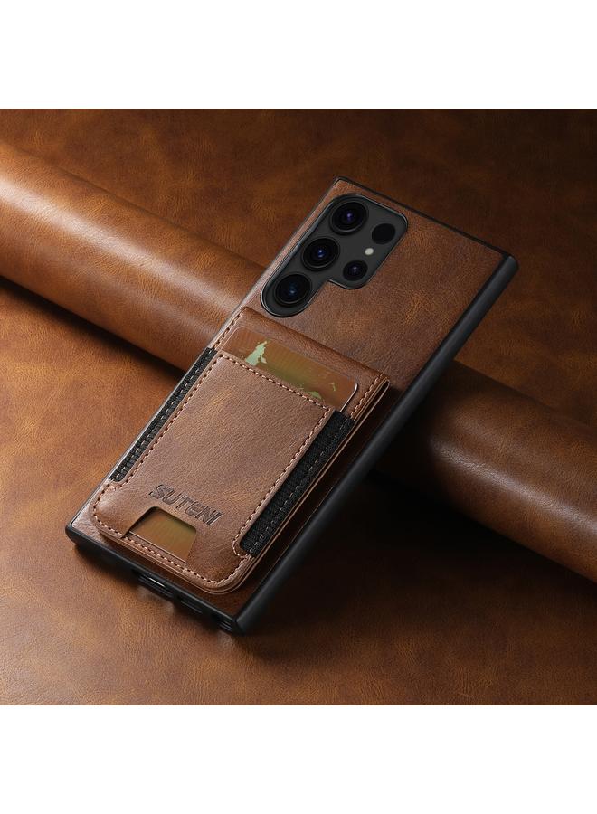 Suteni Case For Samsung Galaxy S24 Ultra 5G H03 Oil Wax Leather Wallet Stand Back Phone Case - Image 2