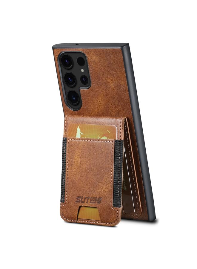 Suteni Case For Samsung Galaxy S24 Ultra 5G H03 Oil Wax Leather Wallet Stand Back Phone Case - Image 3