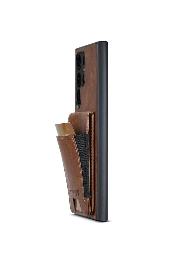 Suteni Case For Samsung Galaxy S24 Ultra 5G H03 Oil Wax Leather Wallet Stand Back Phone Case - Image 5