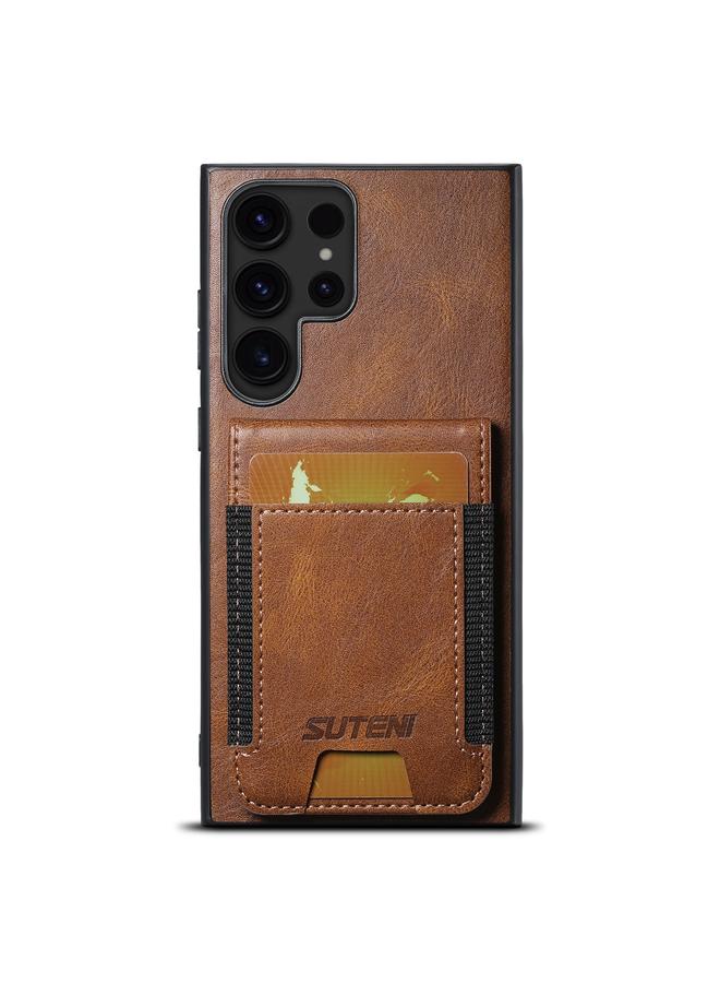 Suteni Case For Samsung Galaxy S24 Ultra 5G H03 Oil Wax Leather Wallet Stand Back Phone Case - Image 1