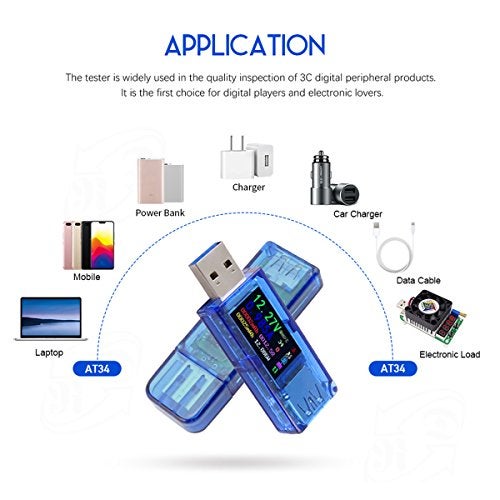 MakerHawk USB 3.0 Tester USB Power Meter 3.7-30V 0-4A Voltage Tester Multimeter USB Current Meter IPS Color Display Voltmeter Ammeter Charger Tester AT34 - Image 2