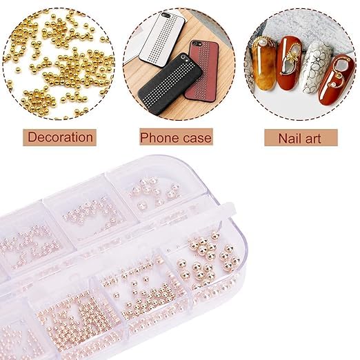HMAA 1PC. Nail Art Decorations Palette Golden Silver Caviar Beads DIY Nail Art Accessories for Manicure - Image 5