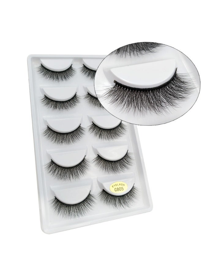 شابية 10 أزواج من الرموش الصناعية ثلاثية الأبعاد، رموش صناعية كاملة الشريط، رموش كثيفة من فرو المنك، رموش صناعية سميكة ومجعدة، هدية مثالية أنيقة للفتيات (G805) - Image 1