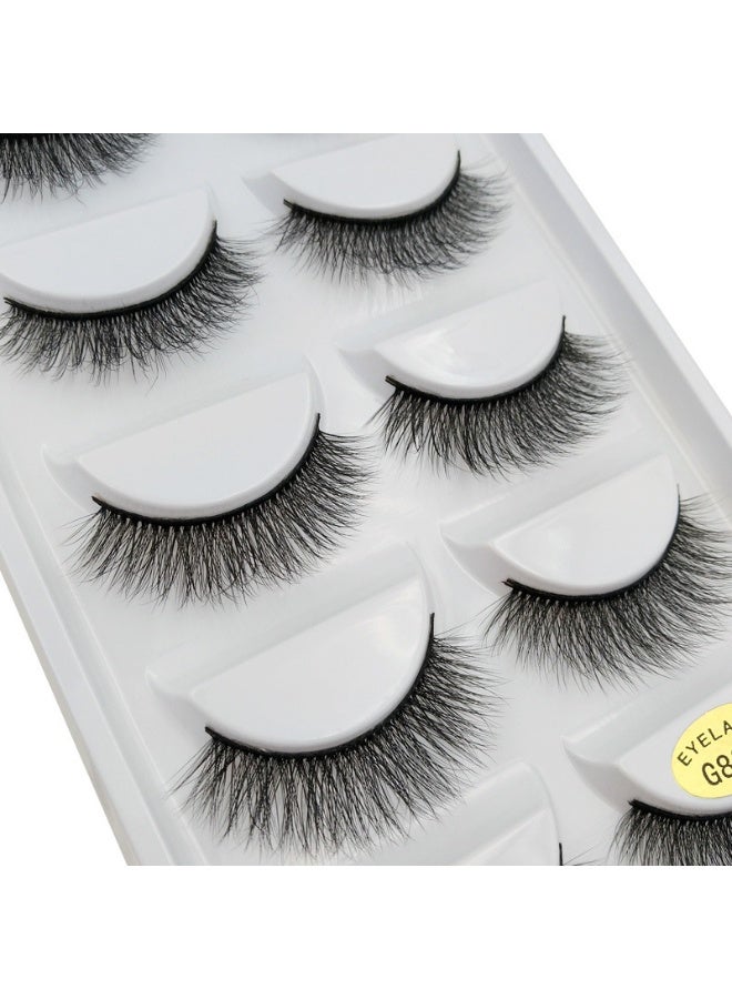 شابية 10 أزواج من الرموش الصناعية ثلاثية الأبعاد، رموش صناعية كاملة الشريط، رموش كثيفة من فرو المنك، رموش صناعية سميكة ومجعدة، هدية مثالية أنيقة للفتيات (G805) - Image 4