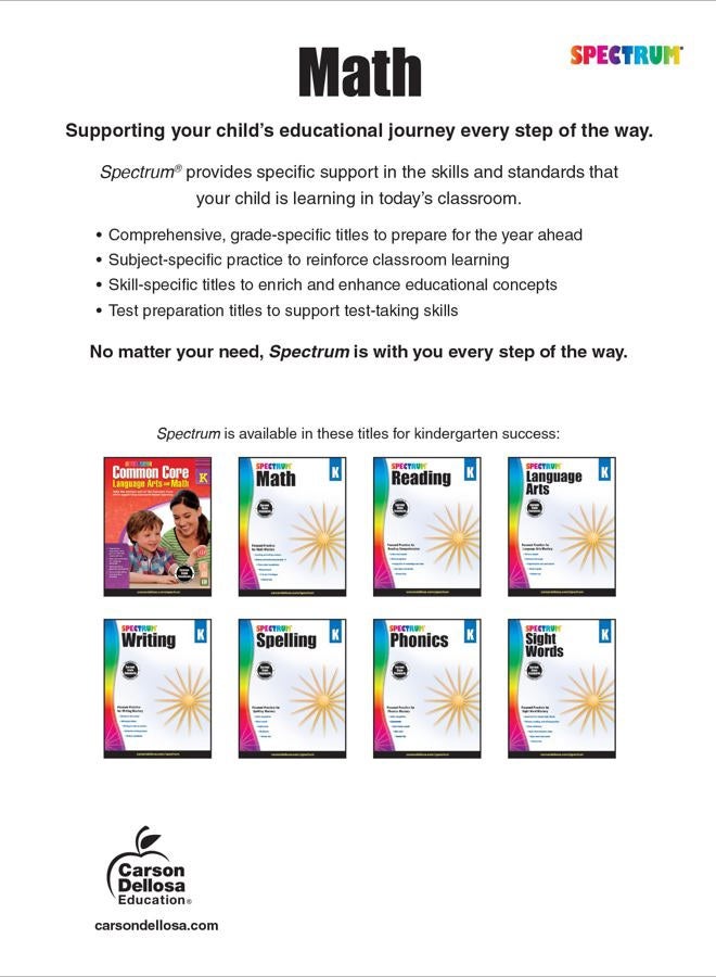 Spectrum Math Workbook, Grade K - Image 2