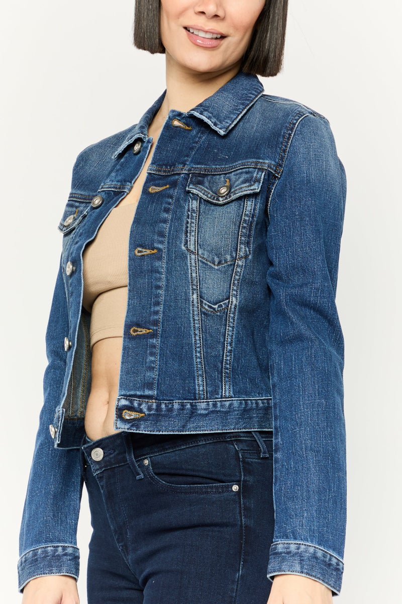 DIESEL جاكيت جينز مغسول للنساء، أزرق - Image 3