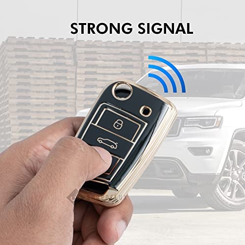 Shopoflux® TPU Key Cover Compatible with Skoda & Volkswagen Cars Kylaq | Slavia | Kushaq | Octavia | Virtus | Taigun | Tiguan | T ROC 3 Button Flip Key (Black + White Pack 2) - Image 4