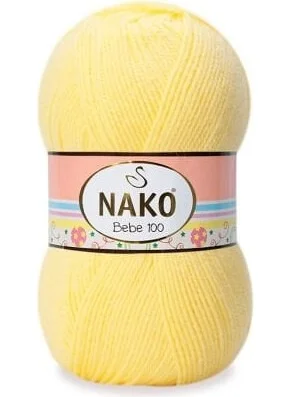 ناكو Bebe 100 215 5 Pieces Baby Yarn Straw Yellow