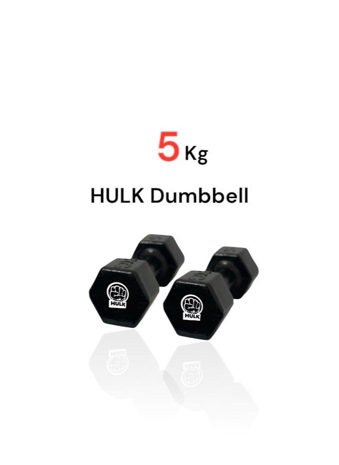 HULK Dumbbell Set 5KG - Solid Shiny Rubber (2 Pieces) - pzsku/Z04ED70654F1E033505BCZ/45/_/1740413534/497bd14c-8b32-4a3e-b4d1-d02acbfab8e9