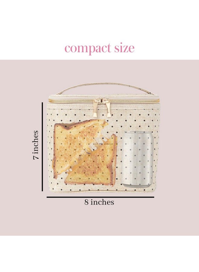 Kate Spade New York Kate Spade New York Insulated Lunch Tote, Cute Lunch Bag for Women, Compact 8 x 4.5 x 7.23" Size, Deco Dots (Out To Lunch)  - Image 4