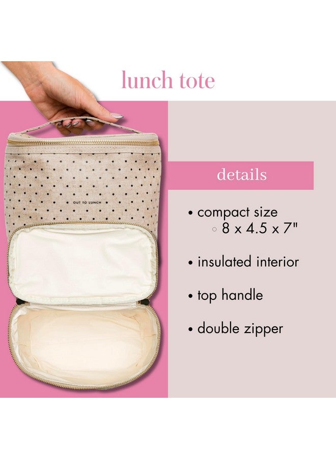 Kate Spade New York Kate Spade New York Insulated Lunch Tote, Cute Lunch Bag for Women, Compact 8 x 4.5 x 7.23" Size, Deco Dots (Out To Lunch)  - Image 3