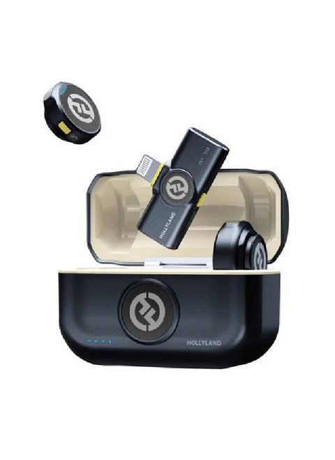 Hollyland Lark M2 Wireless Lavalier Microphone with Lightning Plug Duo,Shine Charcoal