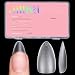 AILLSA Medium Almond Nail Tips 450PCS Full Cover Clear Acrylic Nail Tips Double-Sided Matte No Need Base Coat Press on Fake Nails Tips for Extension False Nails DIY Salon 15 Sizes - Image 2