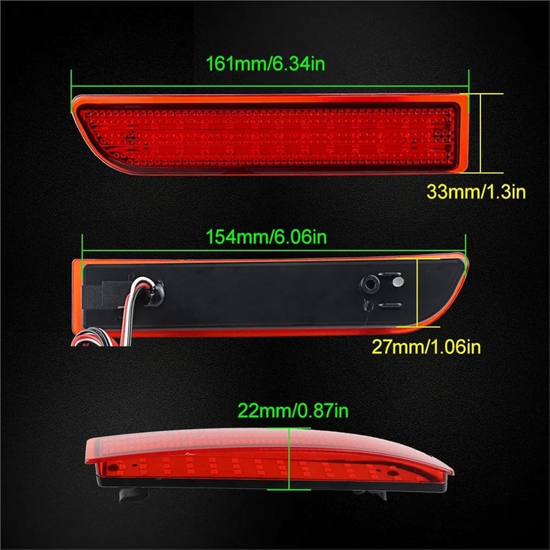 2pc LED Rear Bumper Reflector Brake Stop Lights Compatible With Toyota RAV4 2006 2007 2008 2009 2010 2011 2012/ PREVIA Alphard 2010-2012(2pcs RED LENS) - Image 5