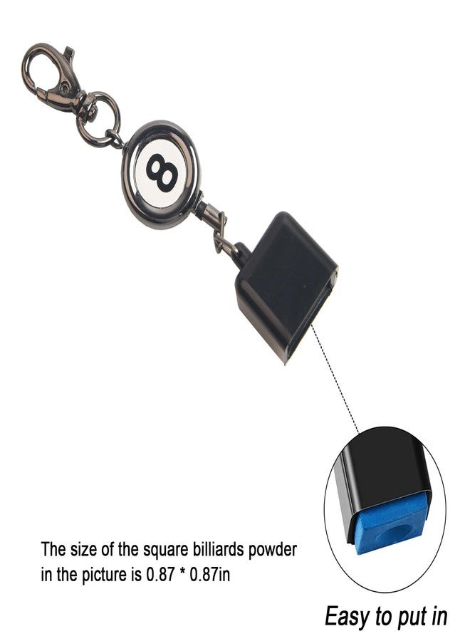 LAKE OF FIRE Billiard Chalk Holder，Pool Chalk Holder with Retractable Key Ring,Pool Table Accessories for Billiard Lovers(Square) - Image 4
