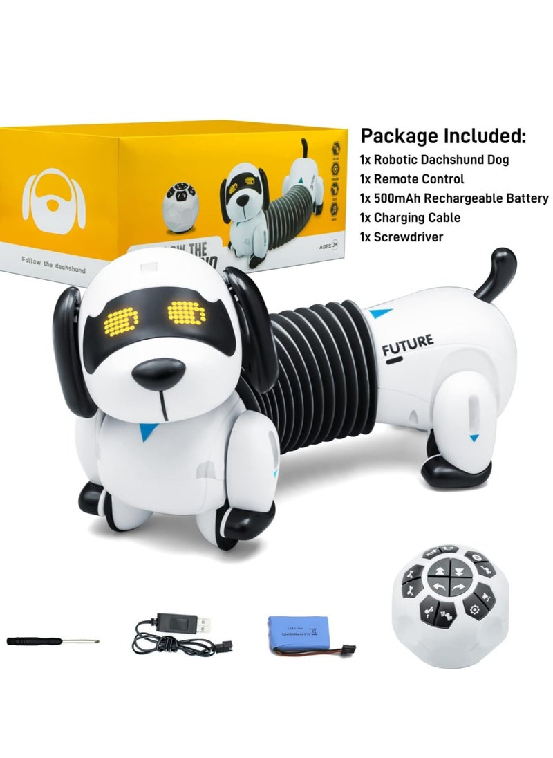 SYOSI - Robot Dog Remote Control Dachshund Dog Toy RC Interactive Smart Robotic Puppy Walking, Dancing, Following, Singing Programmable Electronic Pets with Sound, Gift for Boys Girls Above 3 - Image 1