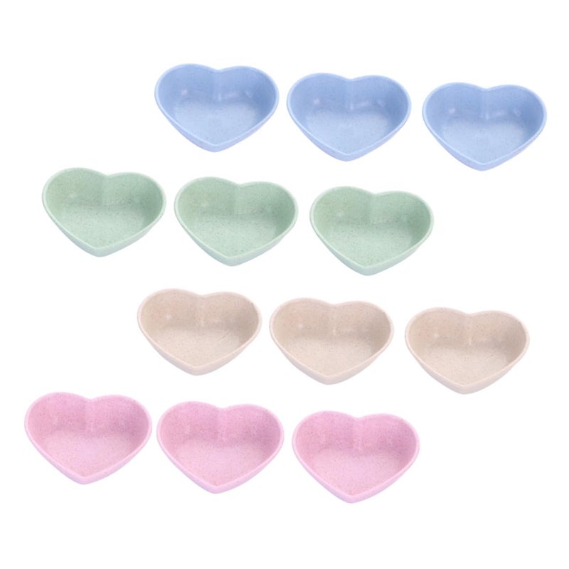 12 Pcs Heart Shaped Unbreakable Dipping Bowls For Sauces Condiments Appetizers - Image 2