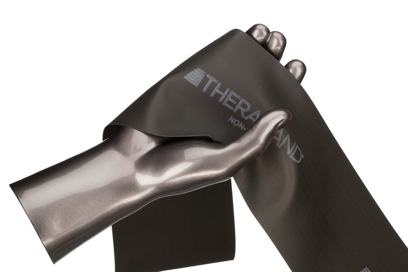 THERABAND Professional Latex Resistance Bands For Rehabilitation, Portable Fitness and Workout, Home Exercise, 5 Foot, Black, Special Heavy, Level 6, Individual Package - Image 1